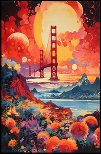 Golden Gate Bridge Dreamscape Surrealism Abstract or Artistic Poster