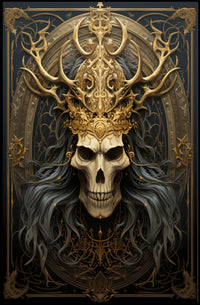 Ornate Skull Emblem Poster