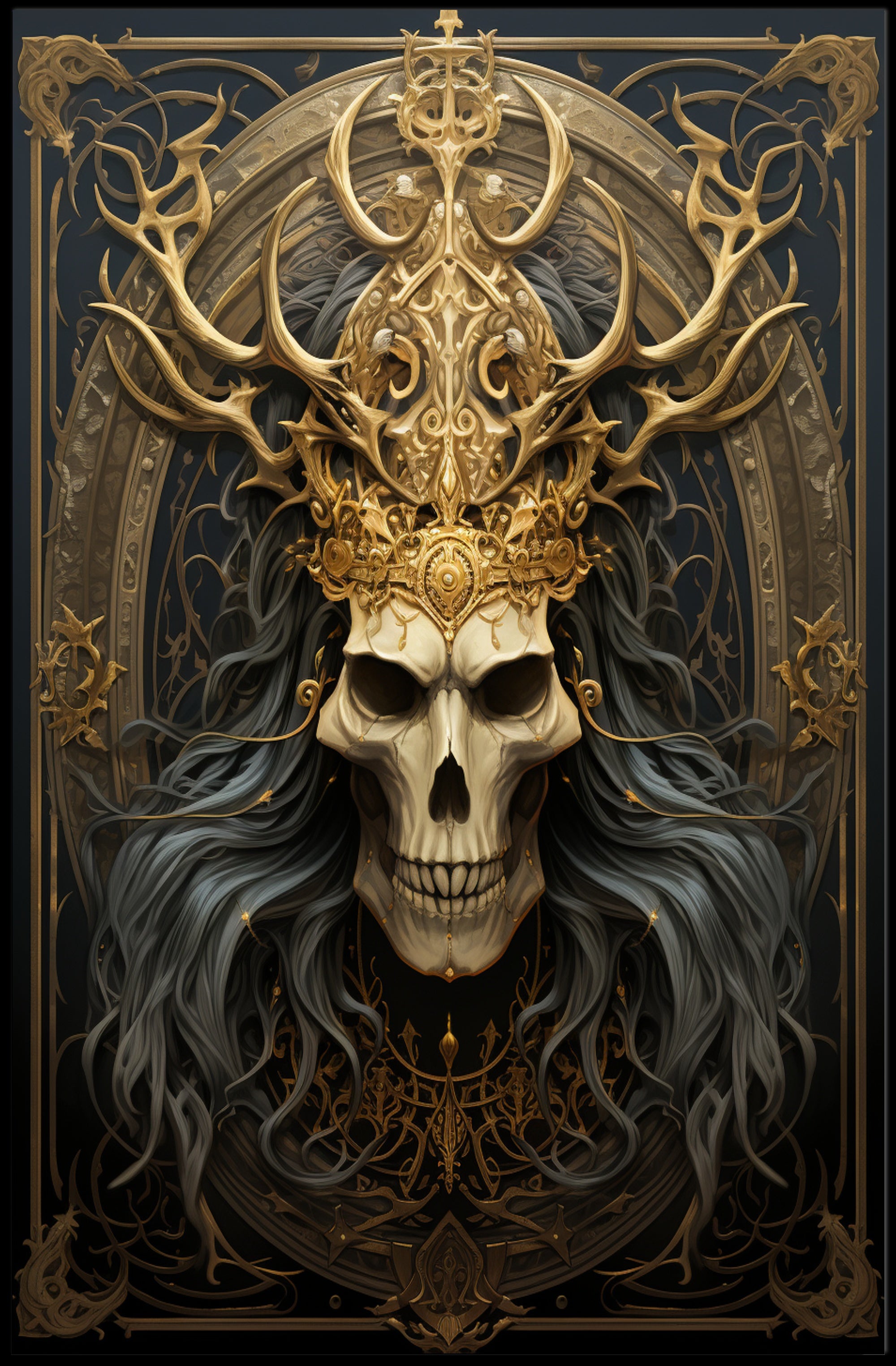 Ornate Skull Emblem Poster