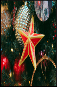 Festive Christmas Ornament Display Poster