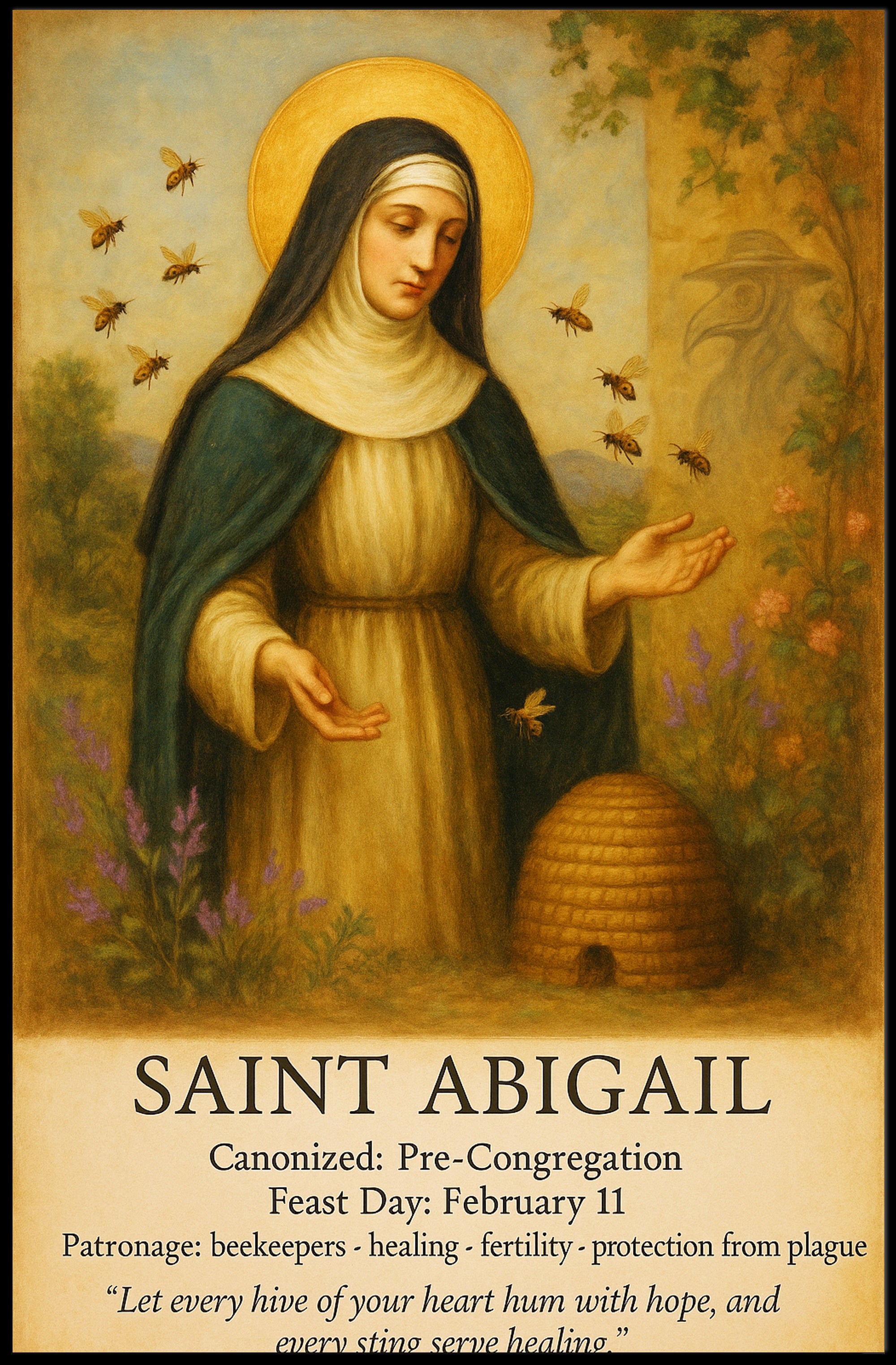 Saint Abigail Patron of Beekeepers Poster