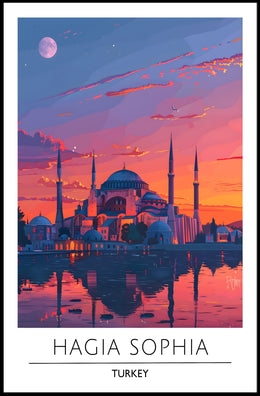 Hagia Sophia Sunset: Captivating Cultural Heritage Poster
