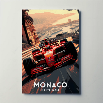 Monaco Monte Carlo F1 Race Car Grand Prix Travel Poster