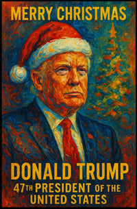 Donald Trump Santa Hat Christmas Political Poster