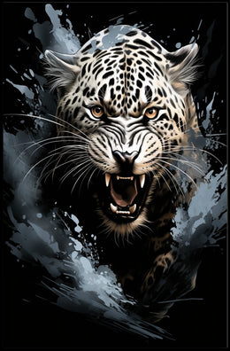 Leopard Roar: Bold Wildlife Art Poster Print
