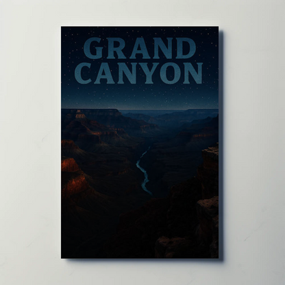 Grand Canyon Arizona Night River Travel Poster