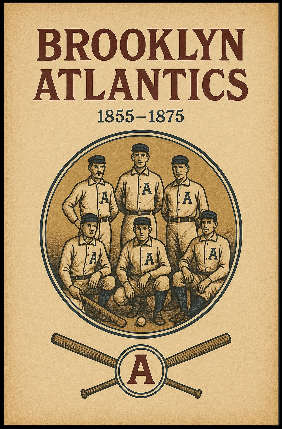 Brooklyn Atlantics Baseball Team Poster