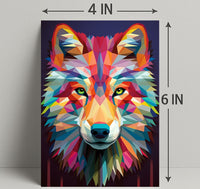 Geometric Wolf Art Poster PosterGoat