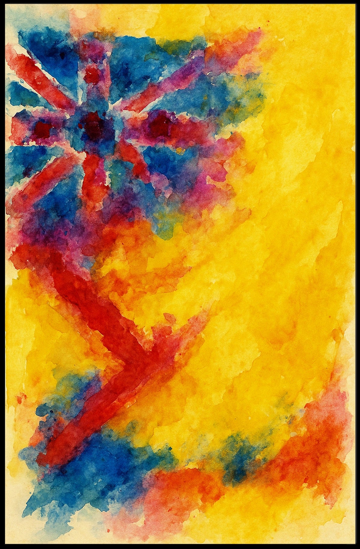 Abstract Union Jack Watercolor Poster