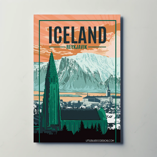 Reykjavik Iceland Travel Poster