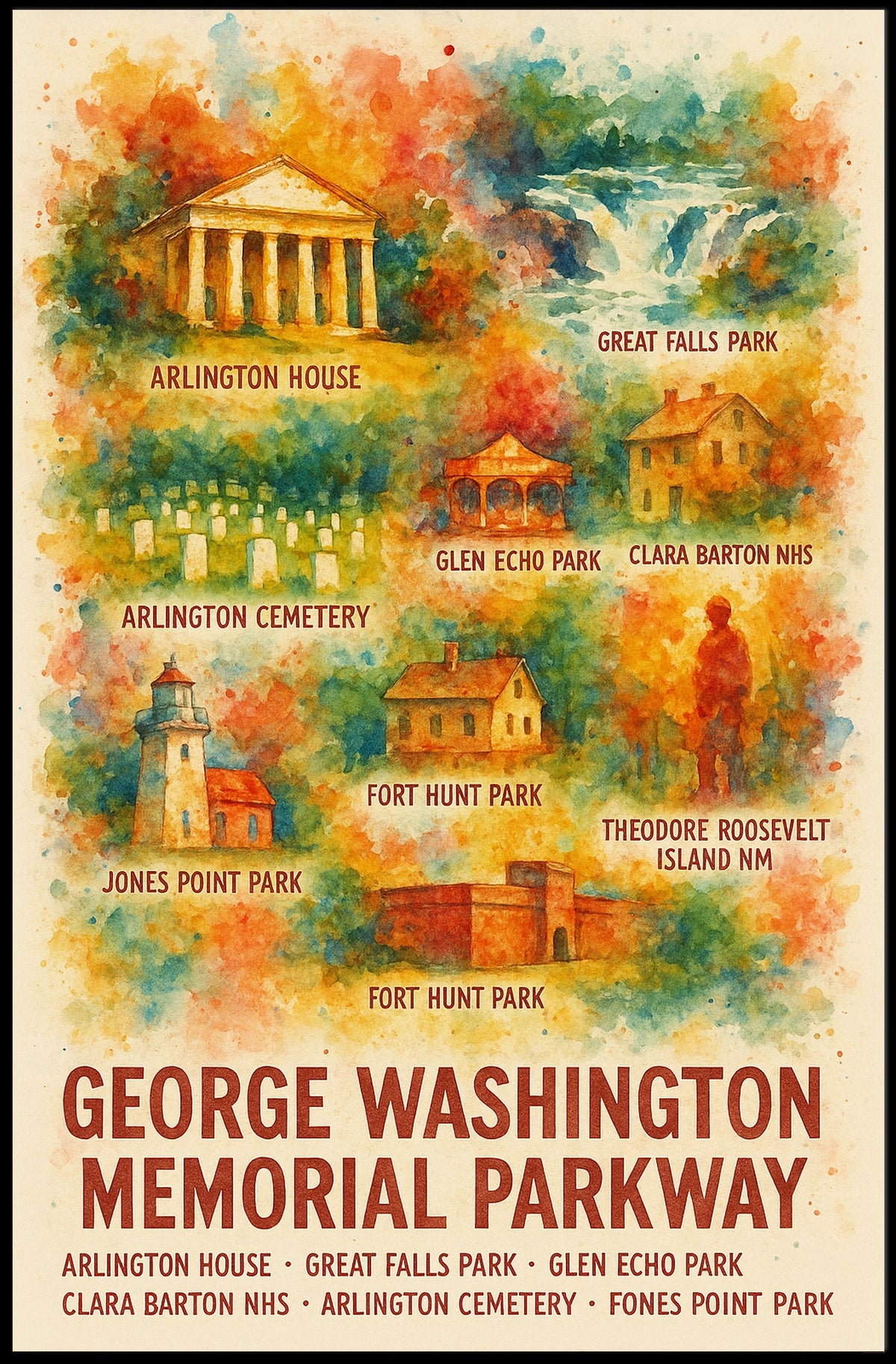Theodore Roosevelt Island And George Poster