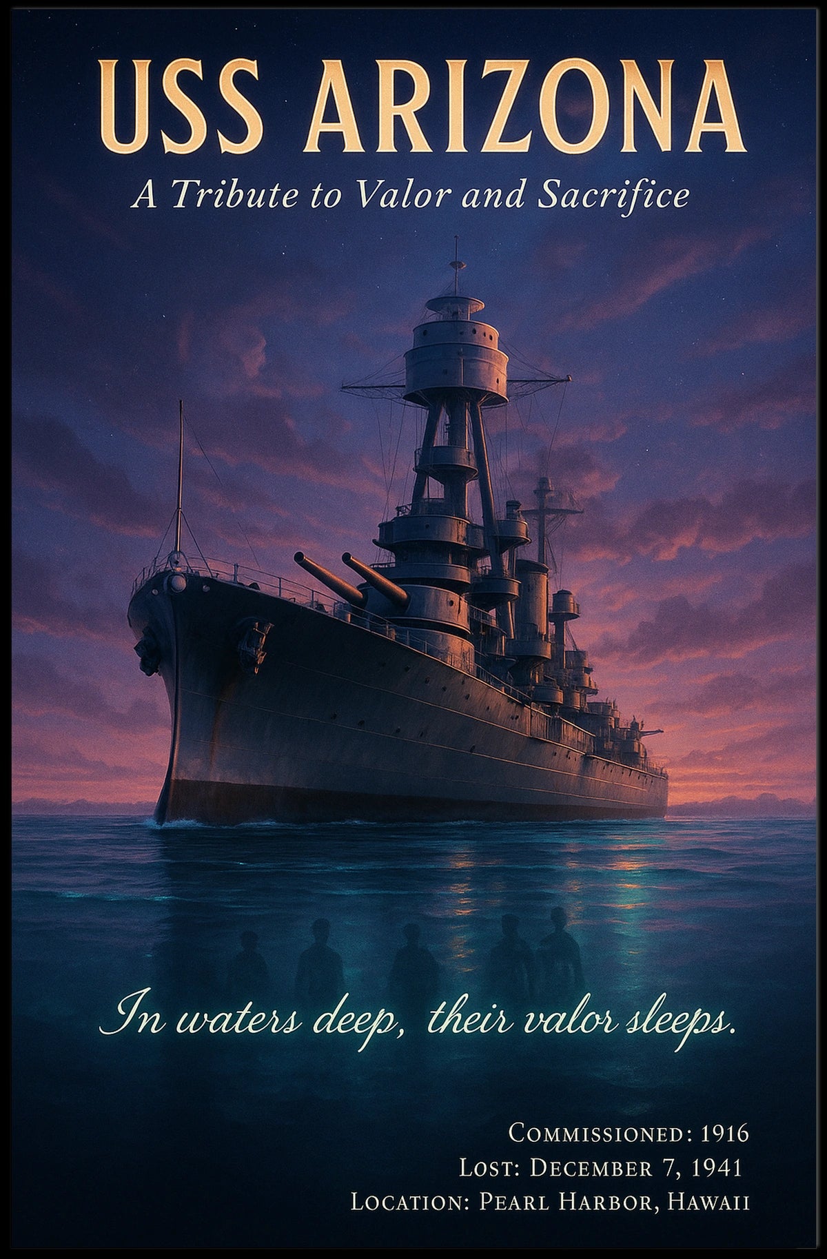 USS Arizona Poster A Legacy Of Courage For History Buffs