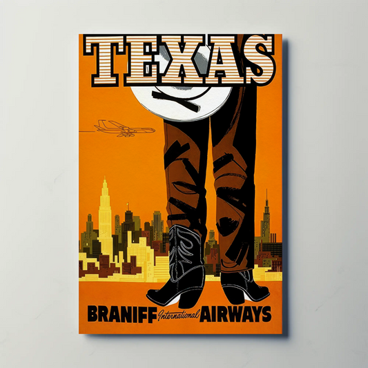 Braniff International Airways Texas Travel Poster (1961)