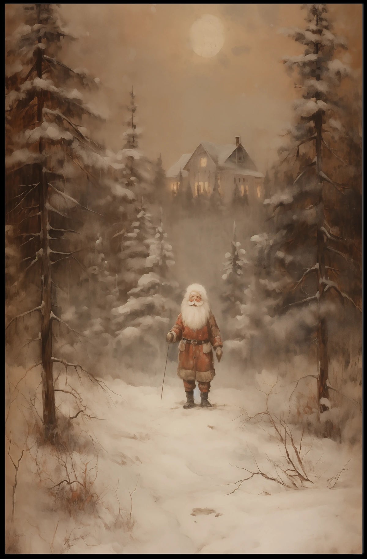 Winter Wonderland With Santa Poster