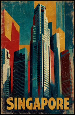 Singapore Skyline Art Poster