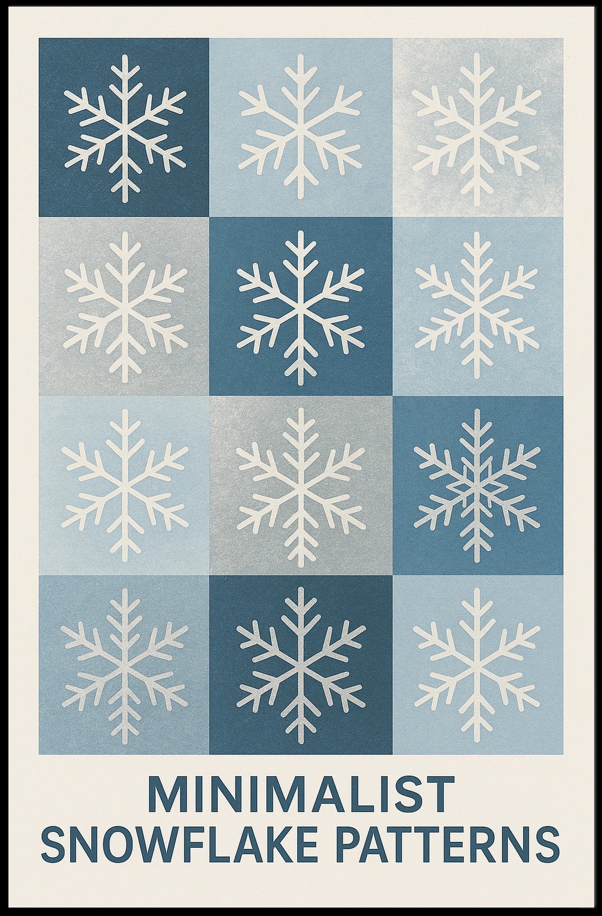 Minimalist Snowflake Patterns Minimalist Poster