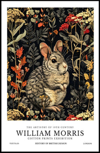Chinchilla in Arts and Crafts Nature Artistic Poster