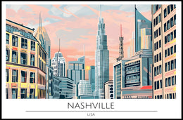 Vibrant Cityscape of Nashville Poster PosterGoat