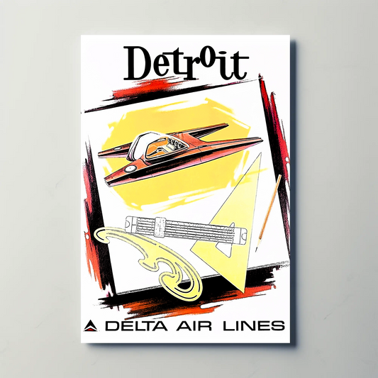 Detroit Air Lines Travel Poster