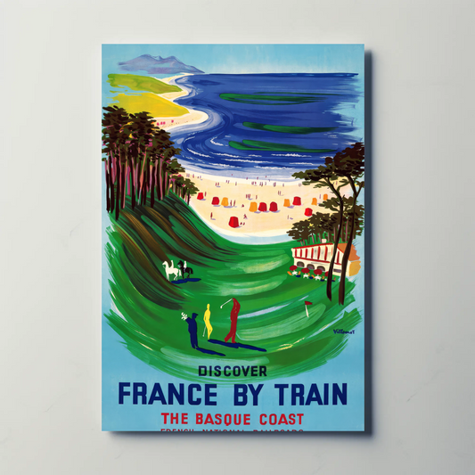 Discover France by Train, Basque Coast Poster