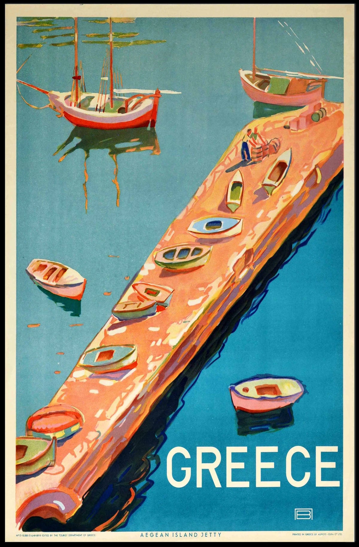 Greece Aegean Island Jetty Poster