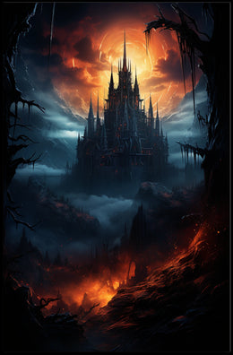 Gothic Castle Dark Fantasy Art Poster Print