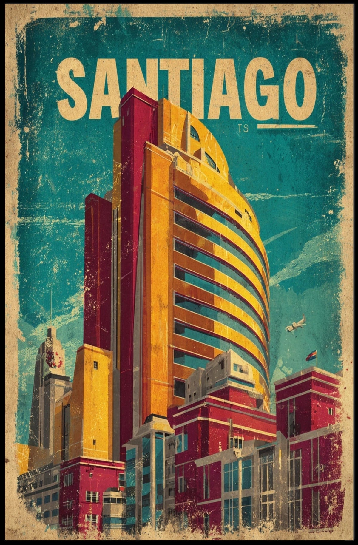 Santiago Cityscape Poster