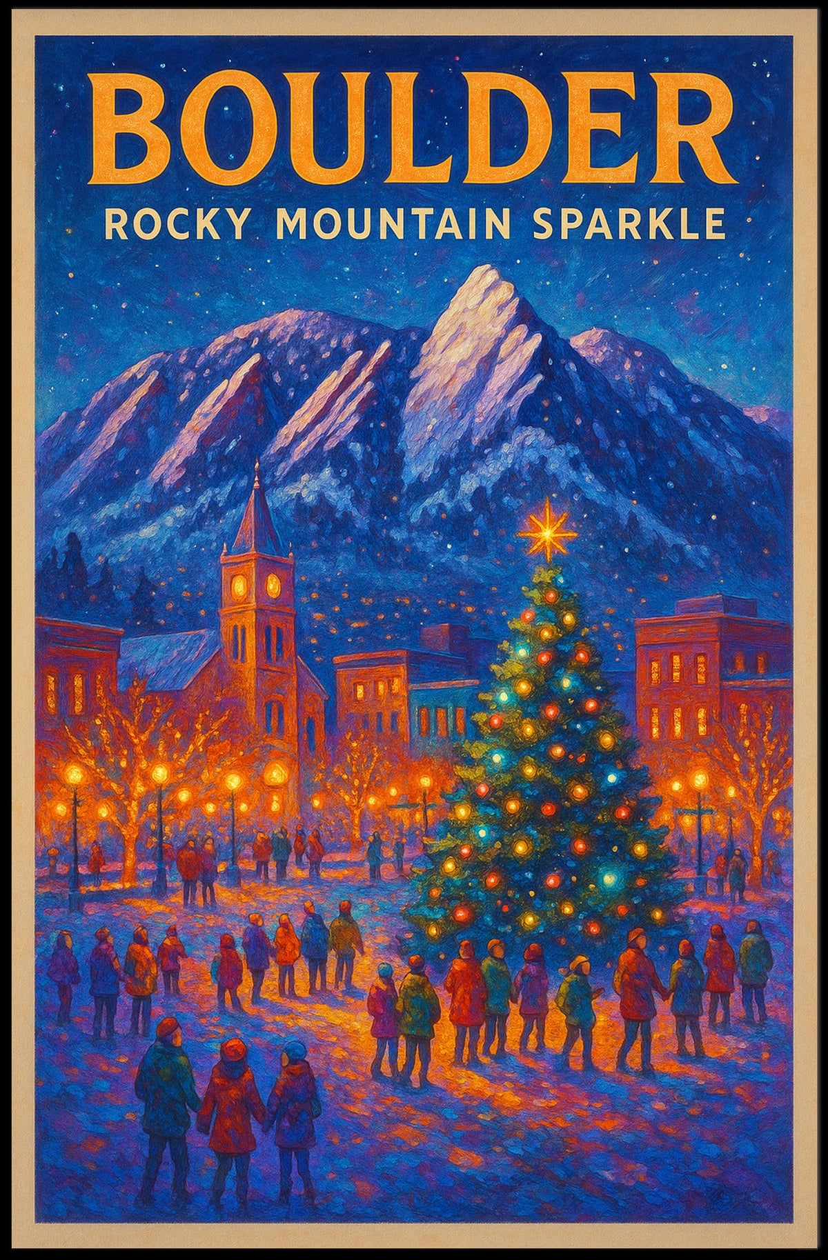 Boulder Rocky Mountain Sparkle Poster