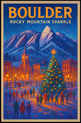 Boulder Rocky Mountain Sparkle Poster