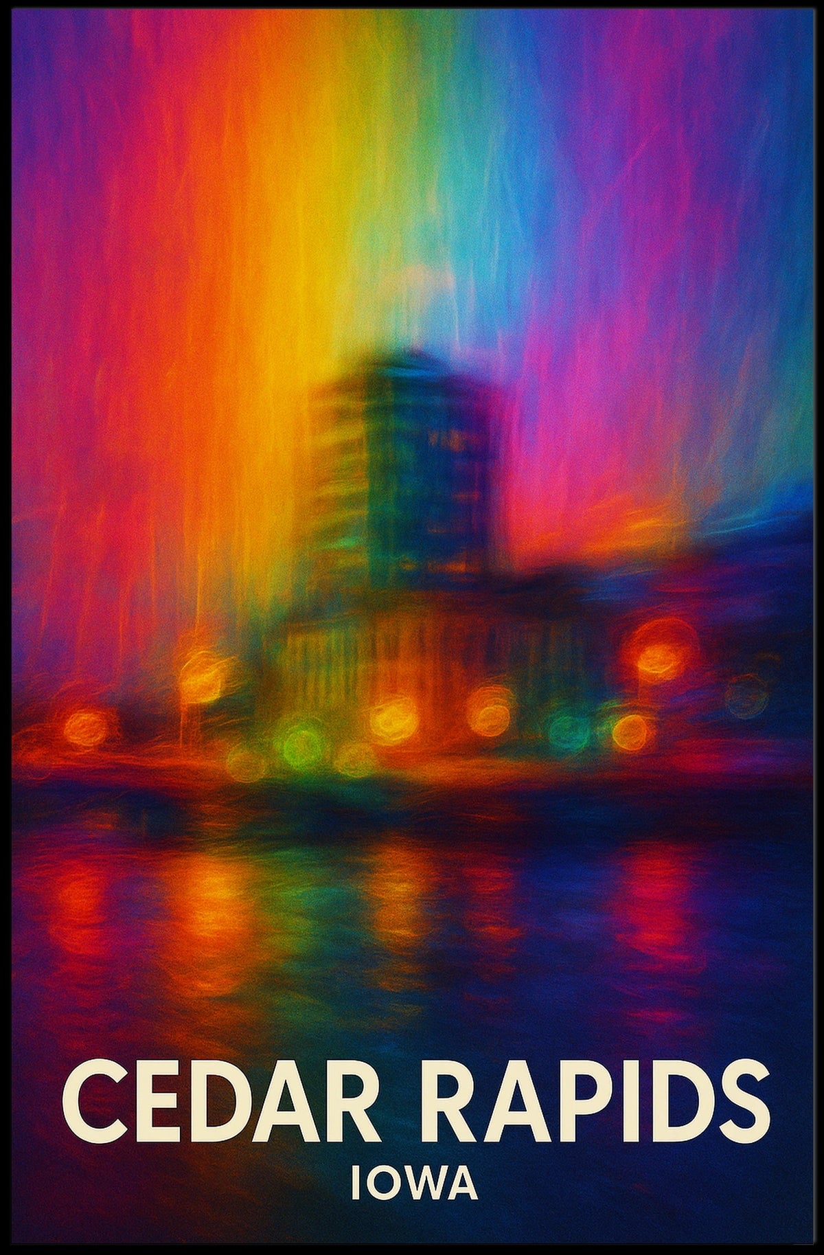 Cedar Rapids Iowa Scenic Travel Nature Photography Realism Minimalist Luminous Heritage Poster