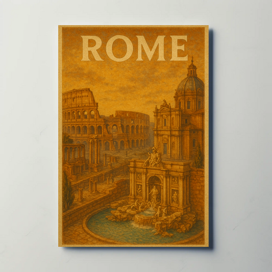 Rome Italy Historic Landmark Travel Poster