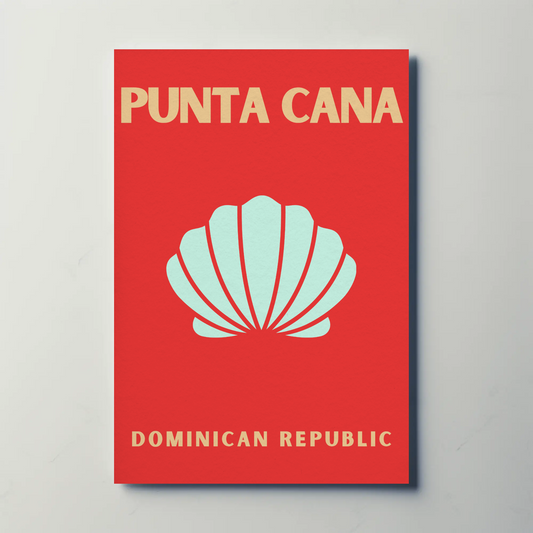 Punta Cana Dominican Shell Retro Travel Poster
