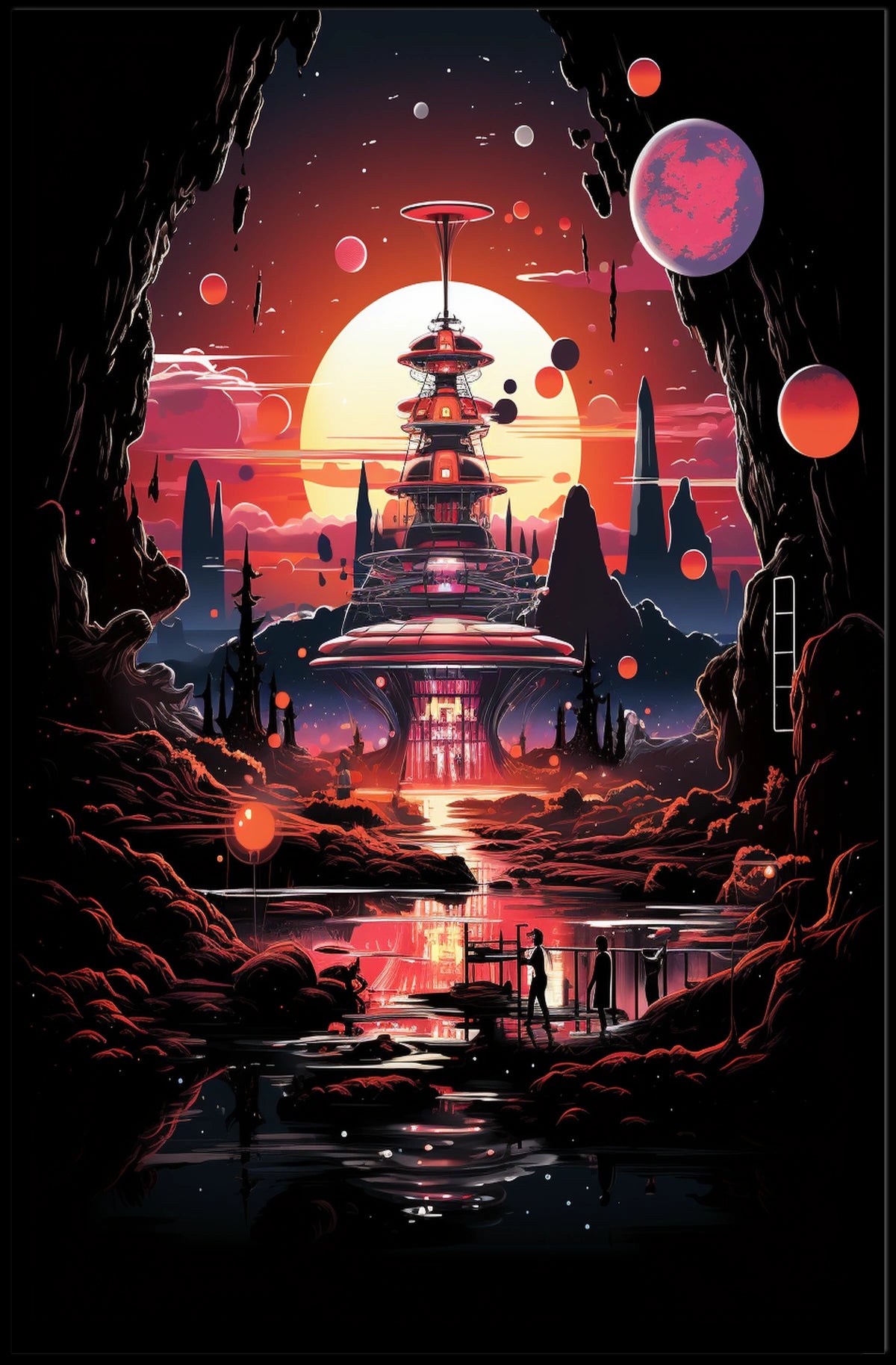 Futuristic Alien Landscape Sci-Fi Poster