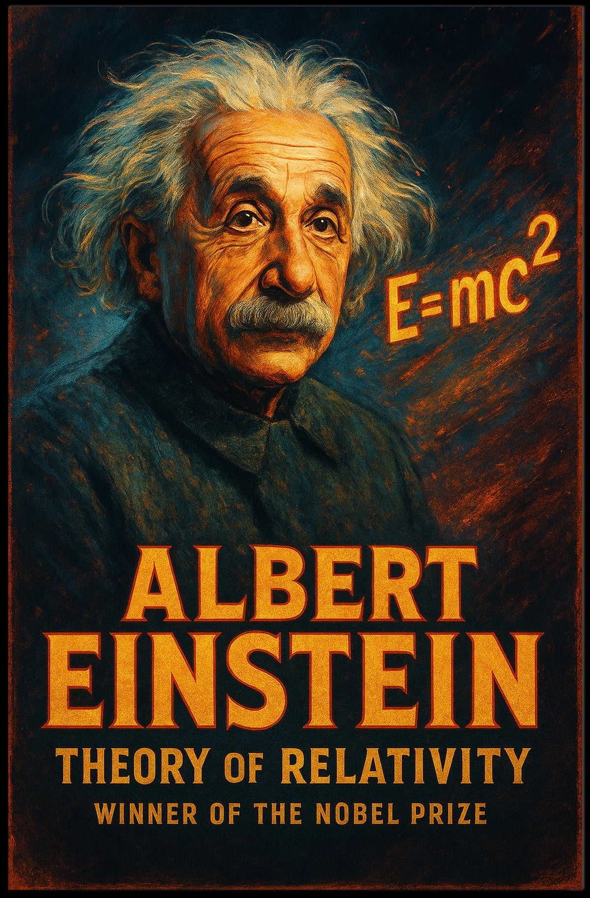 Albert Einstein Relativity Vintage Science Poster
