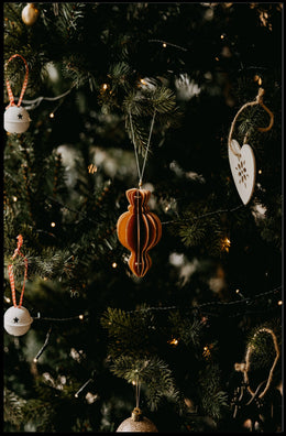 Festive Christmas Tree Art Featuring Warm Nostalgic Charm Poster