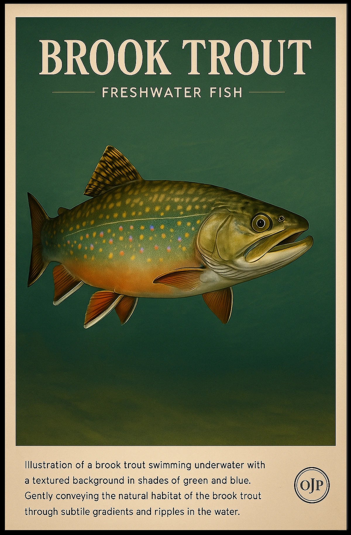 Brook Trout Freshwater Fish Poster