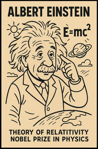 Albert Einstein Relativity Educational Curious Minds Poster