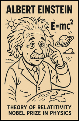 Albert Einstein Relativity Educational Curious Minds Poster