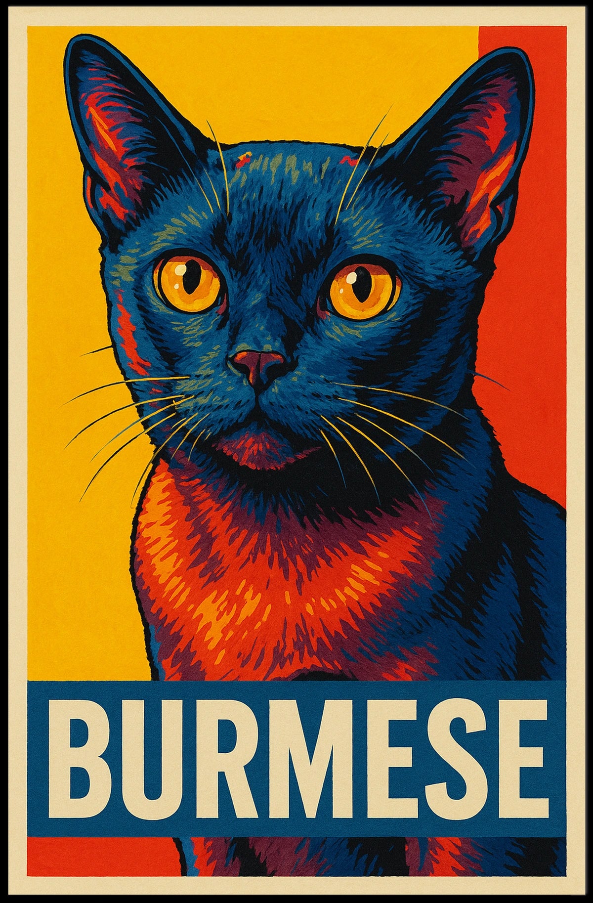 Vibrant Burmese Cat Poster