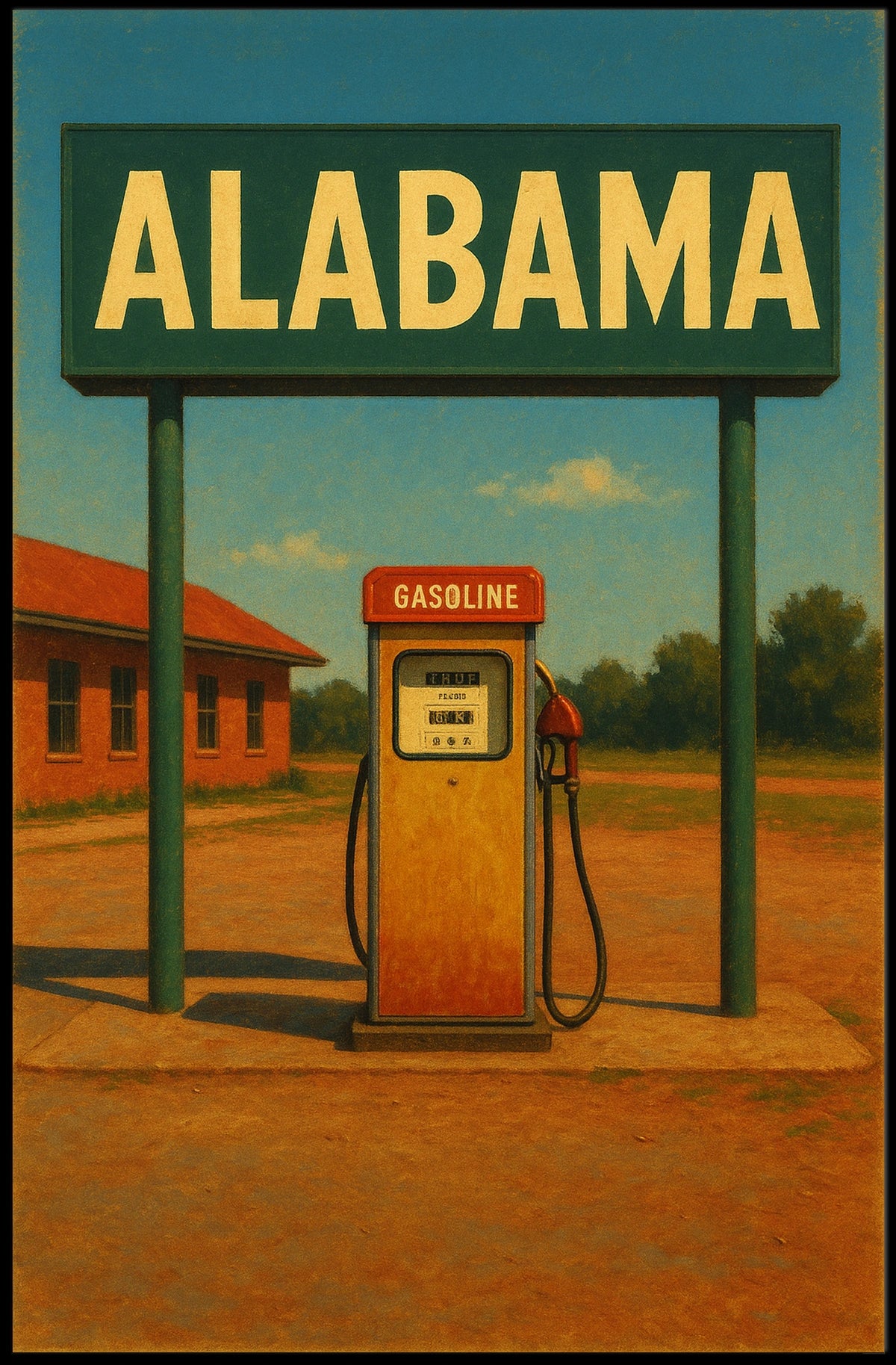 Alabama Gasoline Station Poster