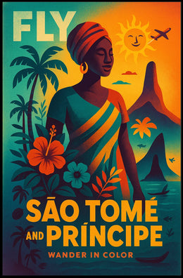 São Tomé and Príncipe Travel Poster Vibrant Island Escape PosterGoat