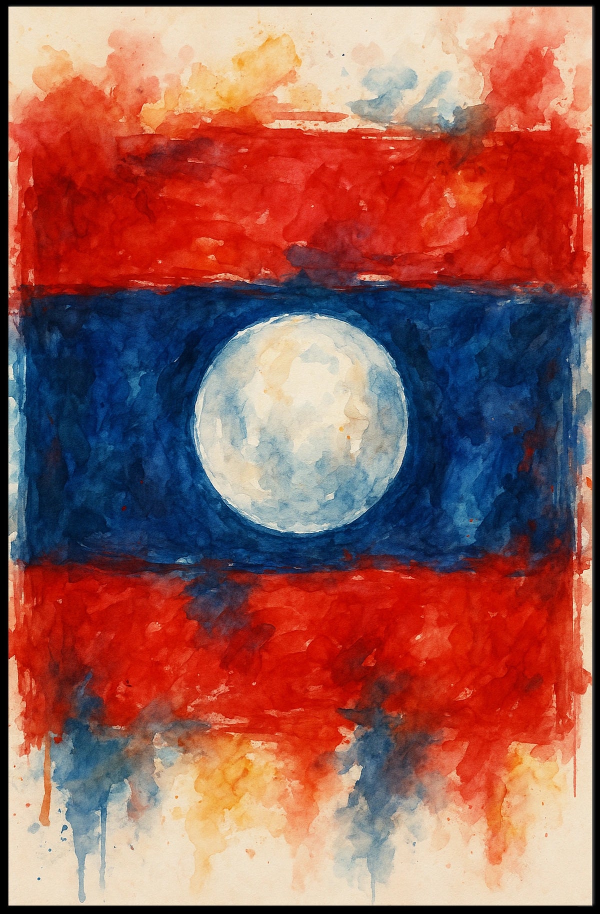 Abstract Watercolor Flag Abstract Poster