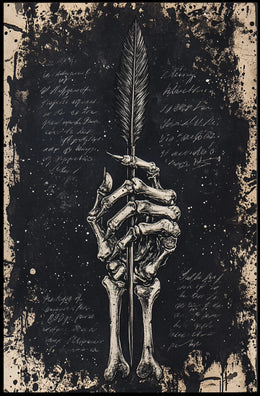 Gothic Skeleton Quill Abstract Artistic or Pop Culture Poster