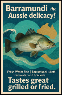 Barramundi Australian Delicacy Cultural or Heritage Poster
