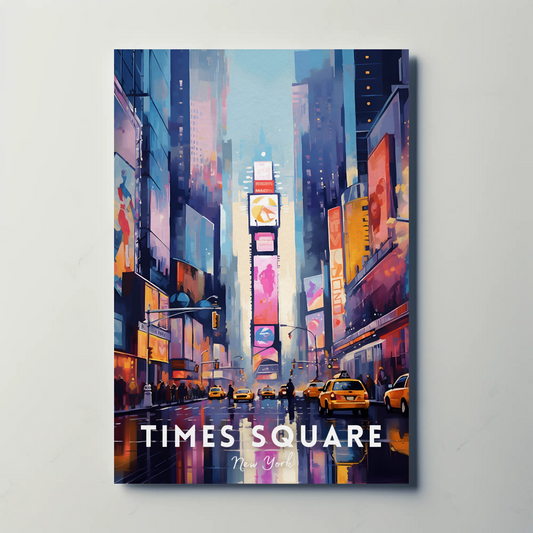 Times Square Neon New York Travel Poster