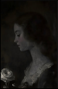 Serene Vintage Woman Art with Romantic Era Touch - Artistic Poster PosterGoat