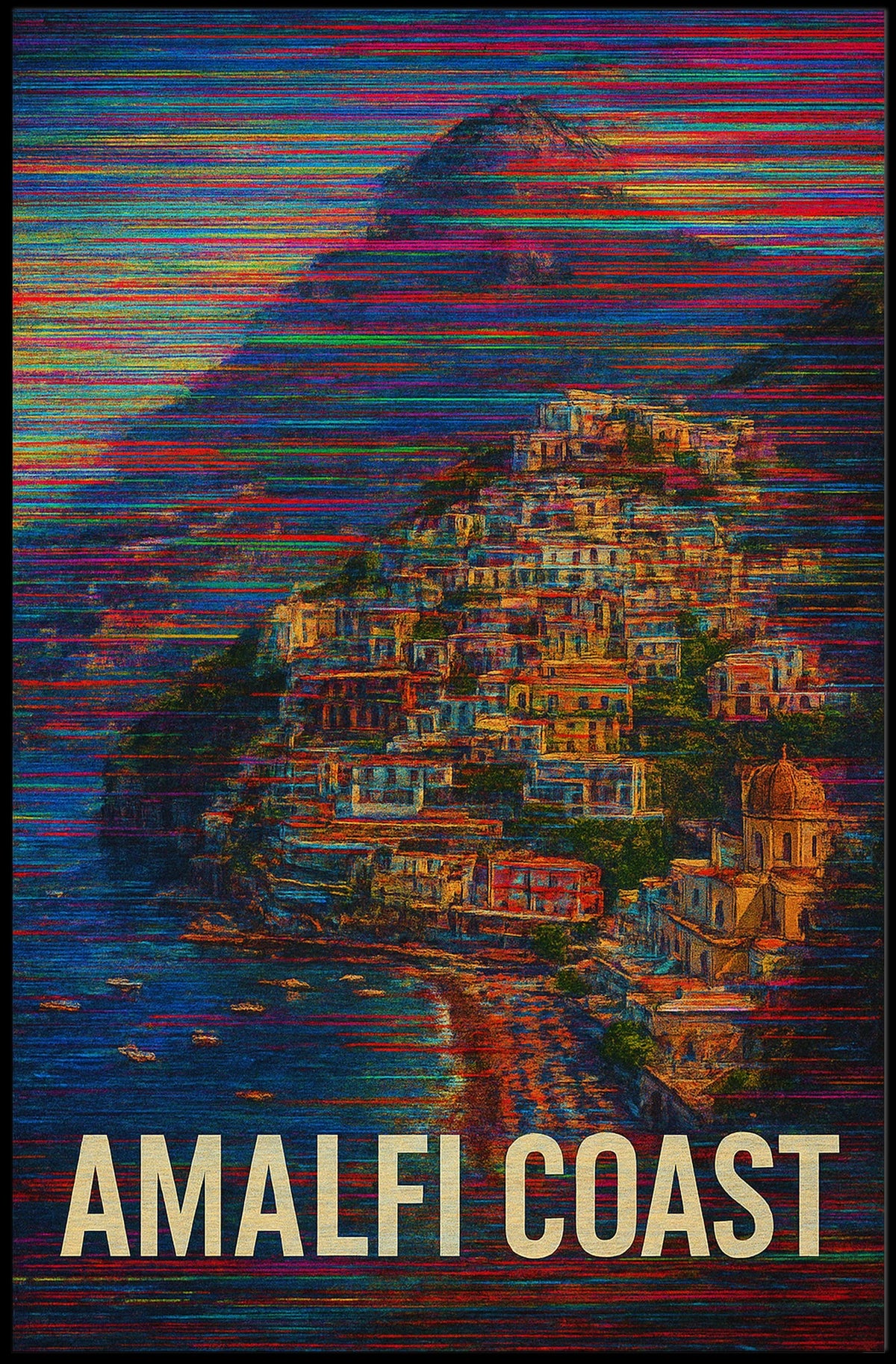 Amalfi Coast Poster Wall Art Travel Print Scenic Decor Italy