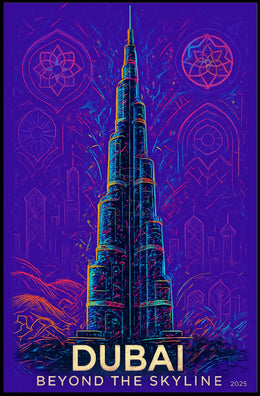 Dubai Skyline Burj Khalifa Futuristic Sci-Fi Poster