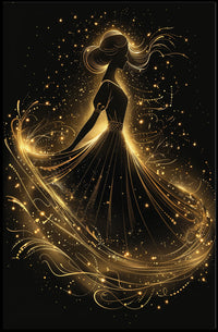 Elegant Dancing Woman Abstract Art Poster