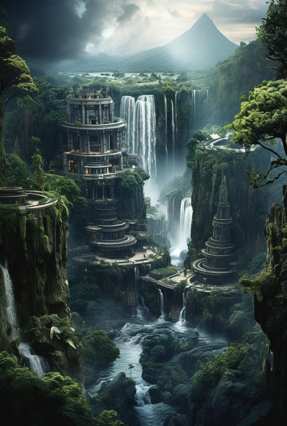 Fantastical Ancient Landscapes Art Poster